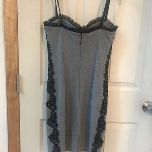 houndstooth and lacy cocktail dress